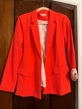 Bright orange Women's Open Front Blazer Jacket